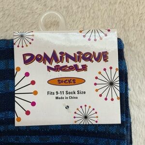 Dominique Blue Plaid Women's Socks - Fits 9-11